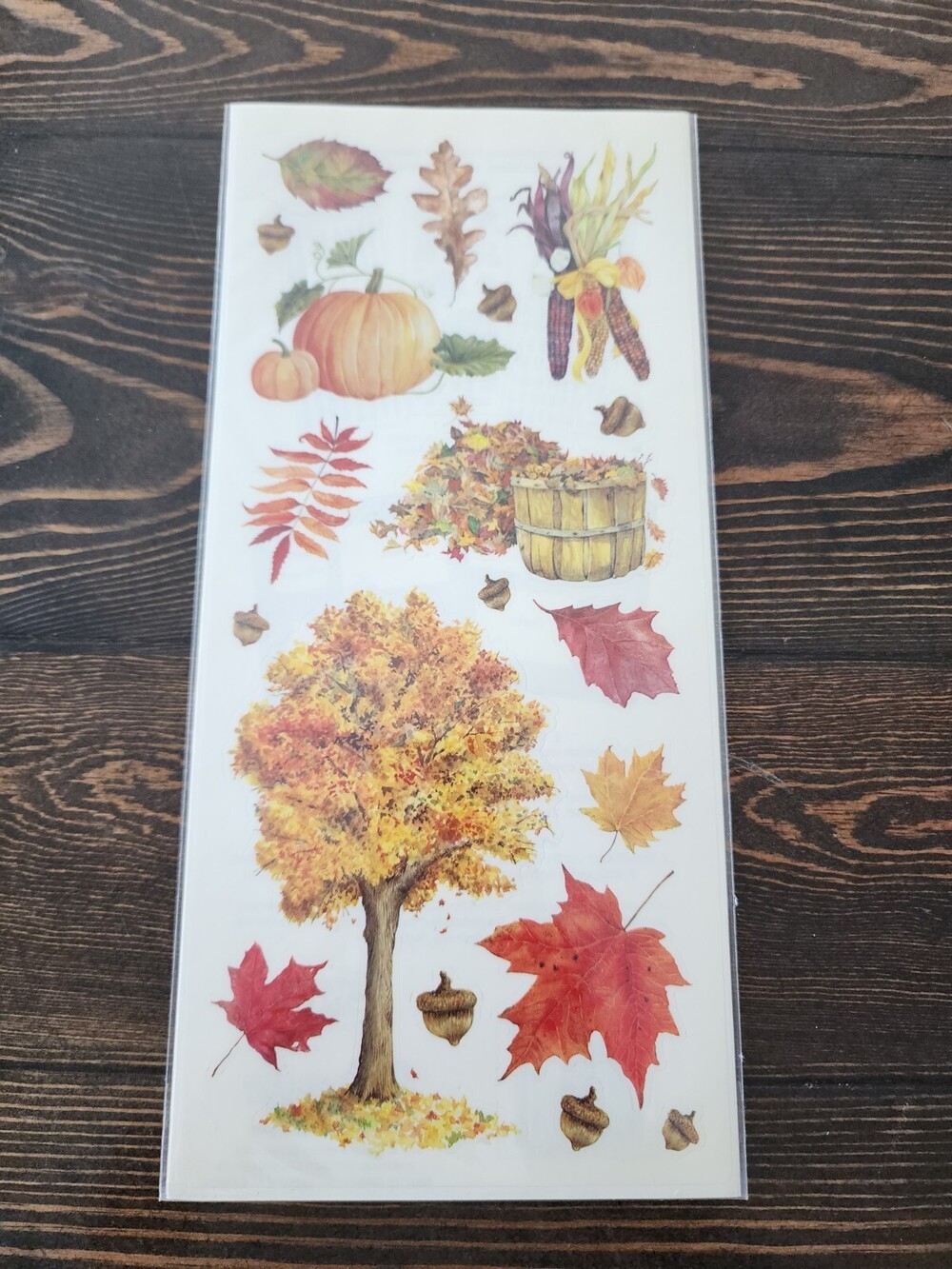 Scrapbooking Stickers Fall Leaves Jumbo Sheet Sandylion Vintage New Retired #22